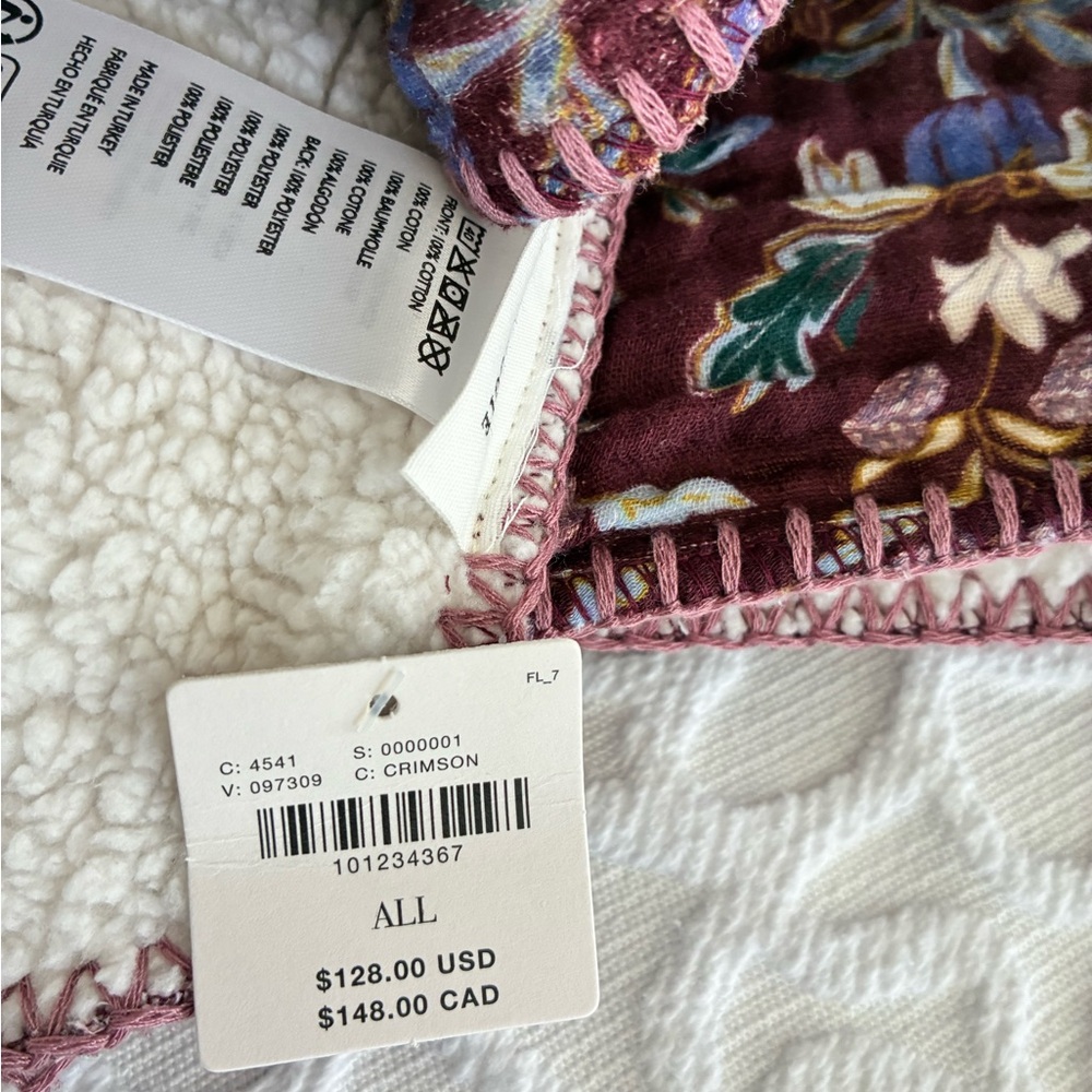 Anthropologie Cotton Sherpa throw blanket brand new - Picture 5 of 6
